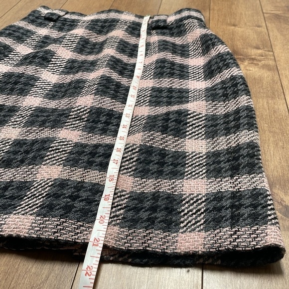 Mondi wool tweed pencil skirt pink gray black belt loops vintage size US4 - Picture 6 of 11